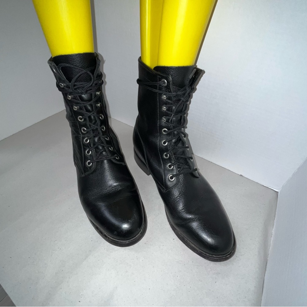 Dan Post Black Leather Lace up Boots